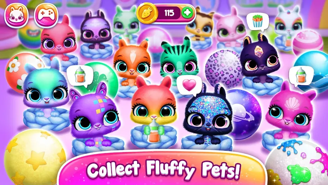 Скачать Bunnsies - Happy Pet World [MOD: безлимитные монеты и все питомцы] на телефон — скриншот 4