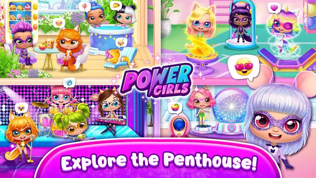Скачать взлом Power Girls - Fantastic Heroes [MOD: безлимитные деньги и все герои] — скриншот 3