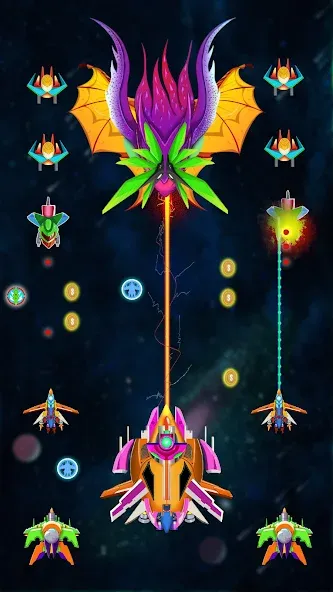 Galaxy Shooting: Alien Attack [MOD: безлимитные деньги и усиленное оружие] последняя версия — скриншот 1
