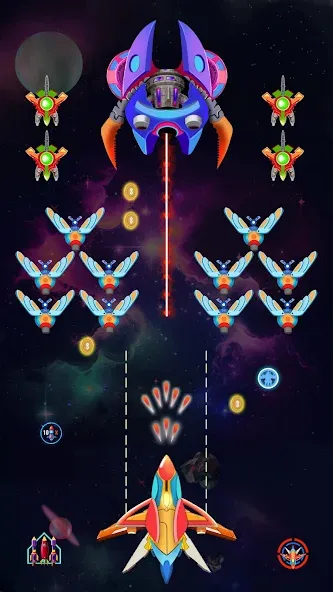 Galaxy Shooting: Alien Attack [MOD: безлимитные деньги и усиленное оружие] последняя версия — скриншот 2