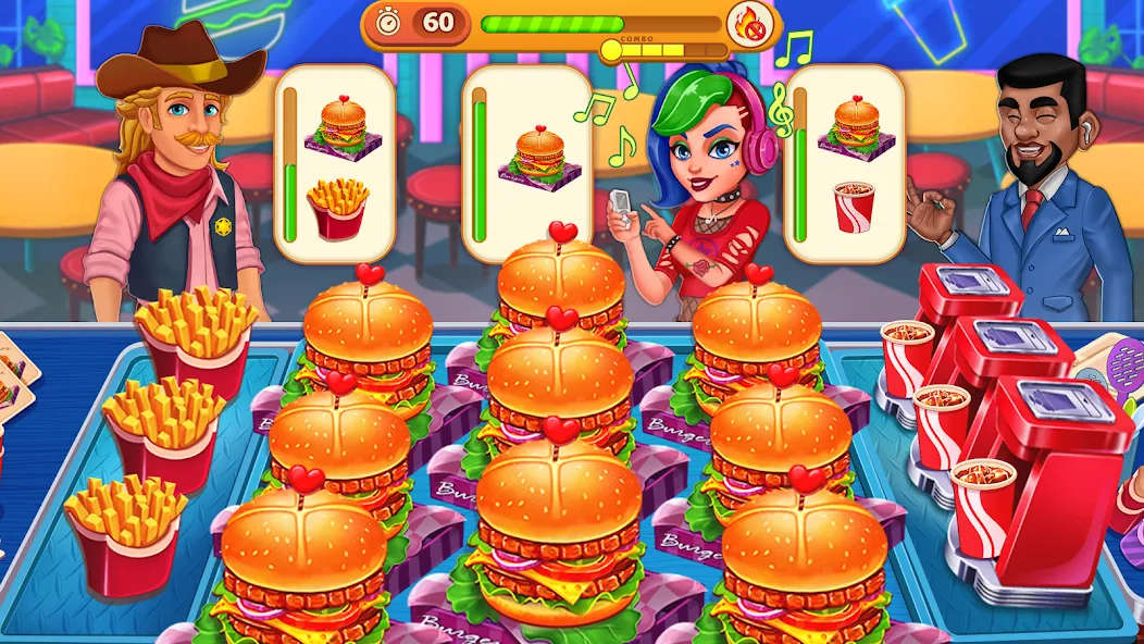 Скачать взлом Cooking Max: Restaurant Games [MOD: безлимитные монеты и все уровни открыты] — скриншот 4