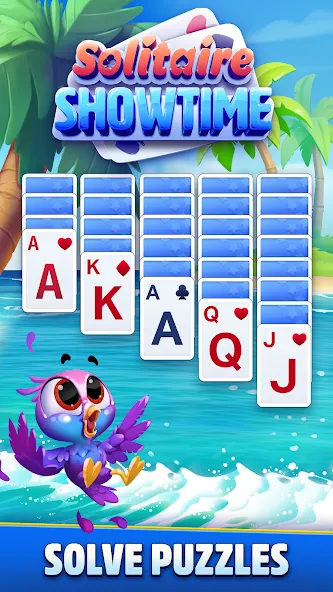 Solitaire Showtime [MOD: безлимитные монеты и подсказки] на Андроид — скриншот 1