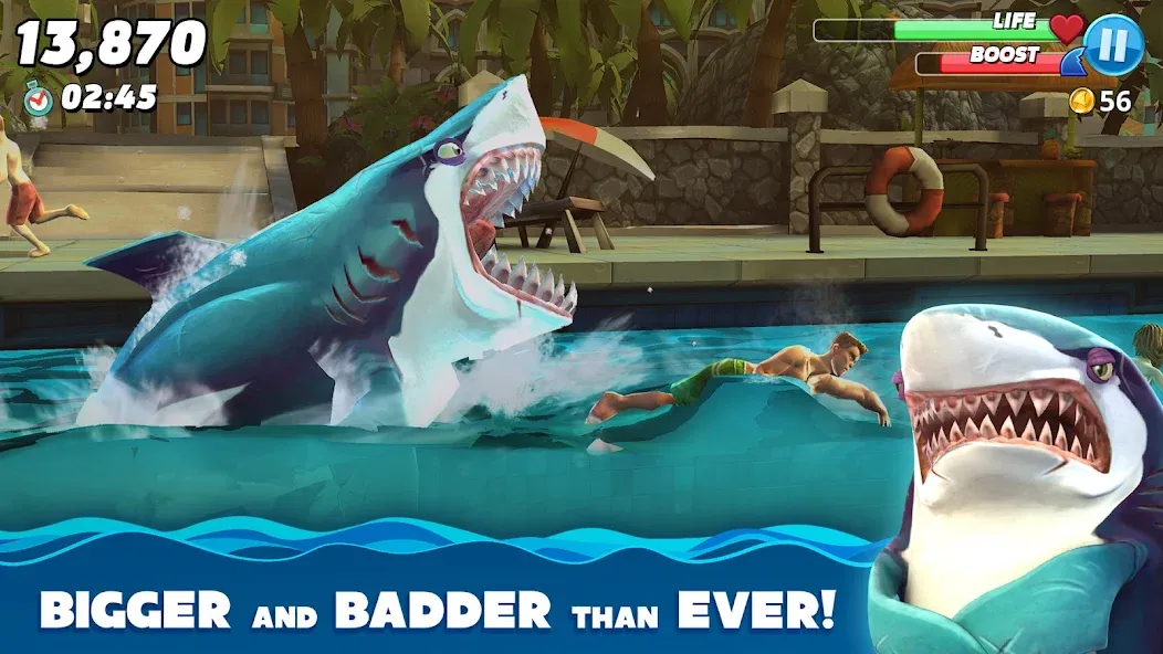 Скачать Hungry Shark World [MOD: безлимитные монеты и бриллианты] на телефон — скриншот 1