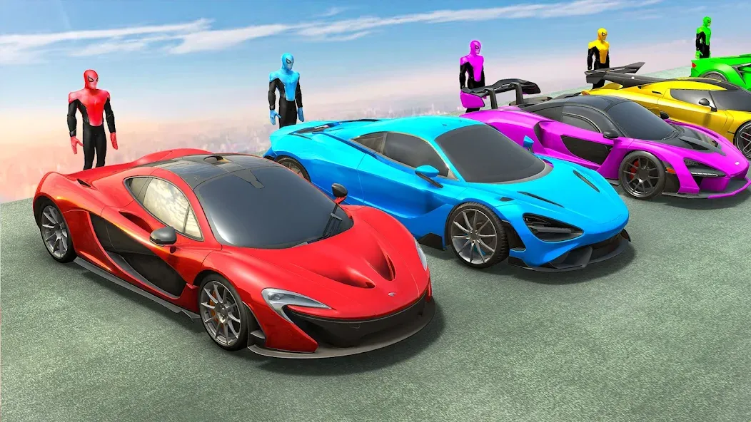 Скачать Mega Ramp Car Games Car Stunts [MOD: безлимитные деньги и все машины] — скриншот 2