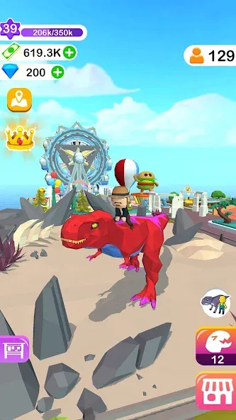 Скачать Dino Tycoon - 3D Building Game [MOD: безлимитные деньги и быстрая стройка] на телефон — скриншот 4