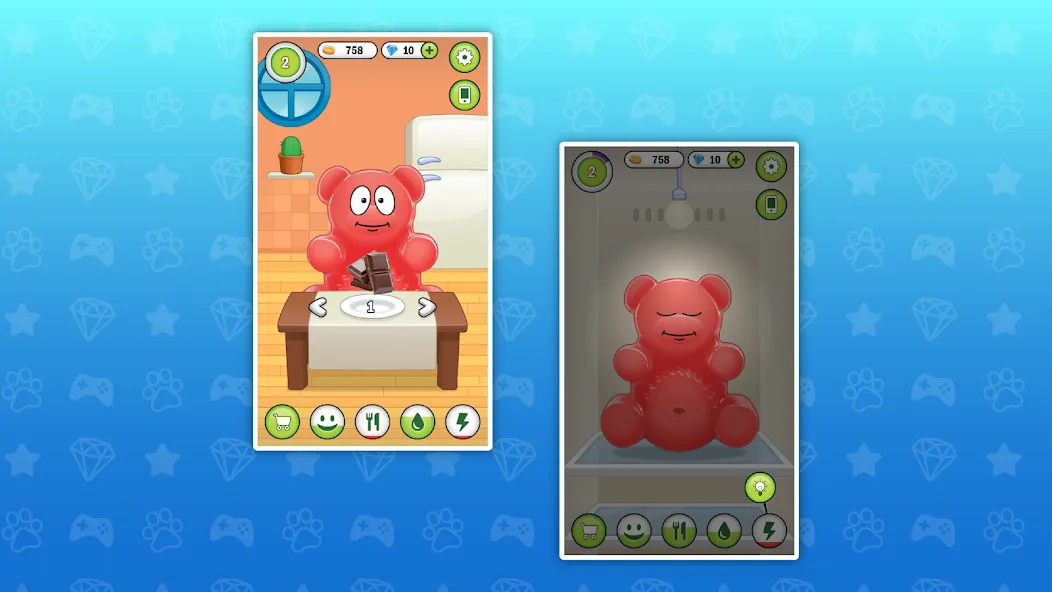 Взломанная My Jelly Bear Pet [MOD: много монет и все питомцы] на Андроид — скриншот 2