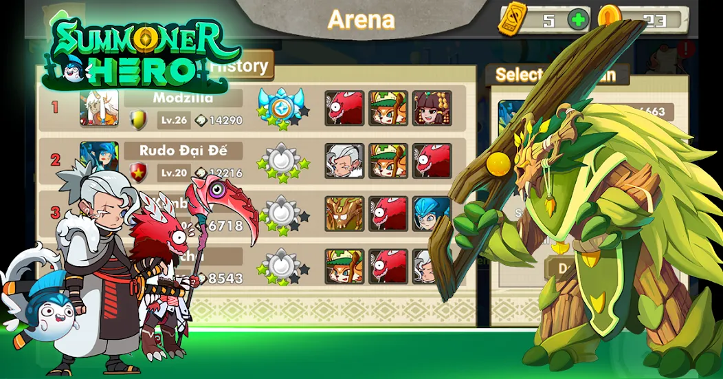 Скачать взлом Summoner Hero: Epic Battle [MOD: много денег и все герои открыты] — скриншот 5