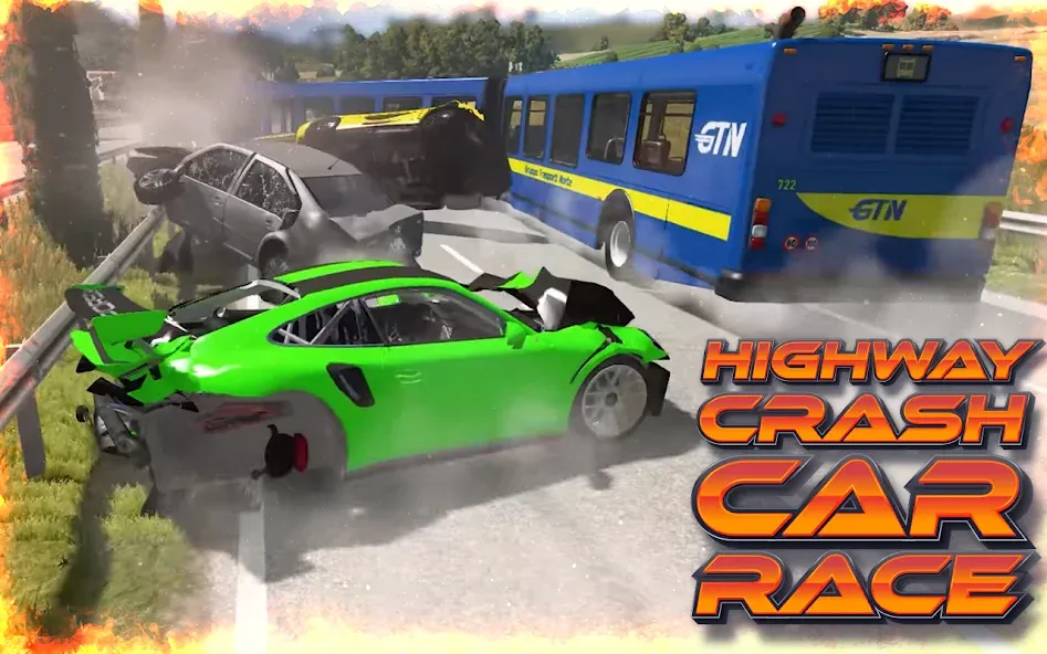 Скачать Highway Crash Car Race [MOD: безлимитные деньги и все машины] на телефон — скриншот 3