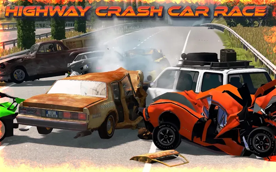 Скачать Highway Crash Car Race [MOD: безлимитные деньги и все машины] на телефон — скриншот 4