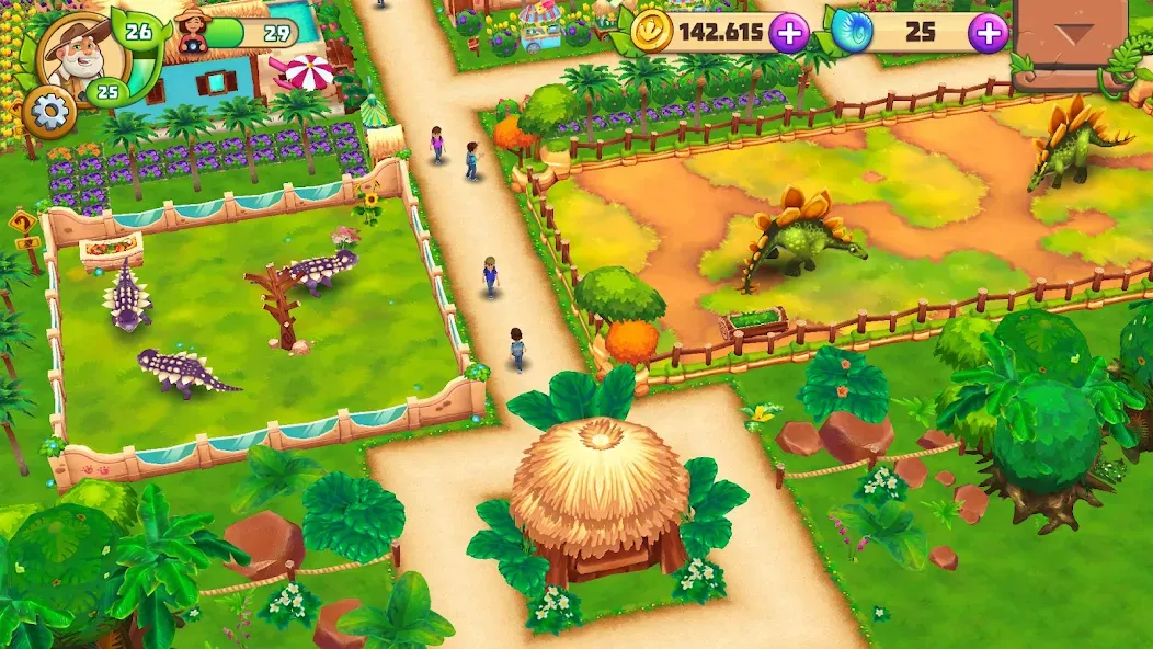 Скачать Dinosaur Park – Primeval Zoo [MOD: безлимитные деньги и ресурсы] на телефон — скриншот 5