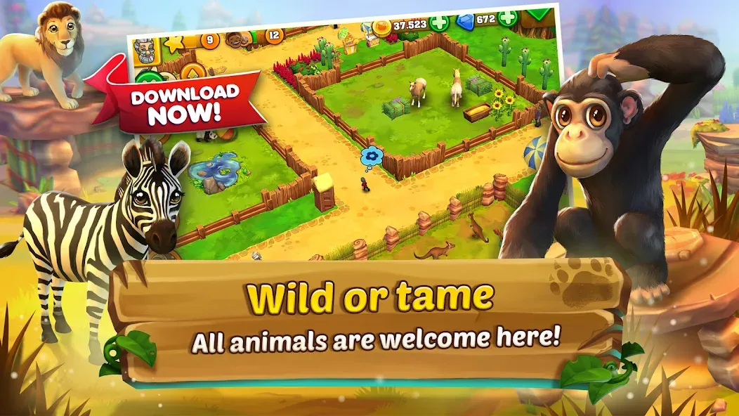Взломанная Zoo 2: Animal Park [MOD: безлимитные монеты и ресурсы] на Андроид — скриншот 3