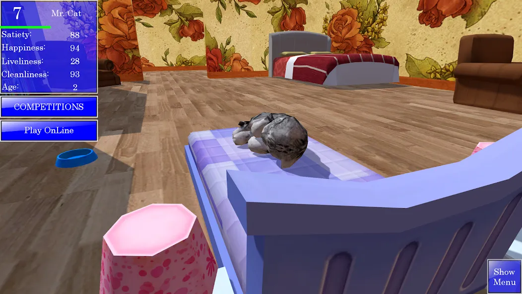 Скачать Cute Pocket Cat 3D [MOD: много монет и все коты открыты] — скриншот 3