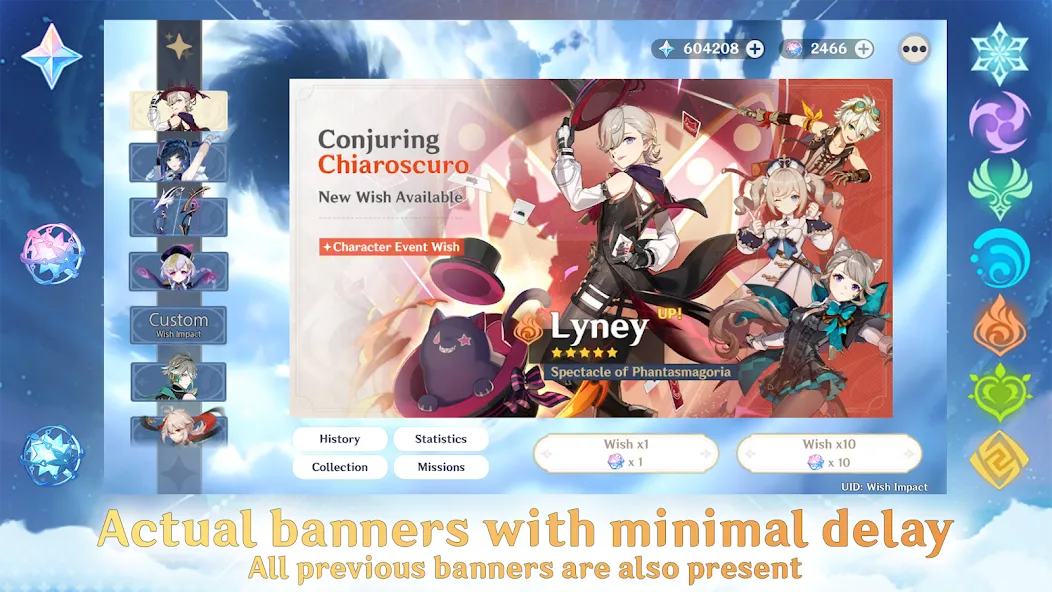Wish Impact: Genshin Wish Sim [MOD: безлимитные примогемы и желания] (Бесплатно / APK) — скриншот 2