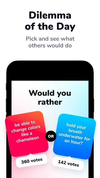 Скачать Dilemmaly - Would you rather? [MOD: безлимитные дилеммы и все режимы] — скриншот 4