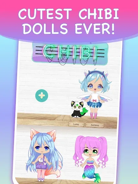 Взломанная Chibi Dress Up Games for Girls [MOD: разблокированы все наряды и аксессуары] на Андроид — скриншот 1