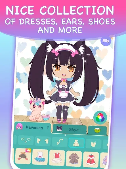 Взломанная Chibi Dress Up Games for Girls [MOD: разблокированы все наряды и аксессуары] на Андроид — скриншот 3