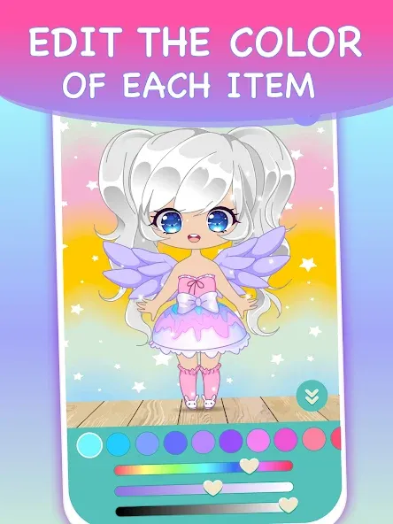 Взломанная Chibi Dress Up Games for Girls [MOD: разблокированы все наряды и аксессуары] на Андроид — скриншот 4