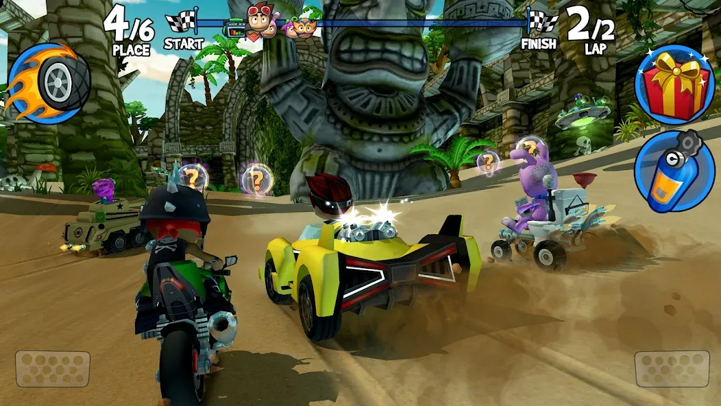 Скачать Beach Buggy Racing 2 [MOD: безлимитные деньги и все машины] на телефон — скриншот 1