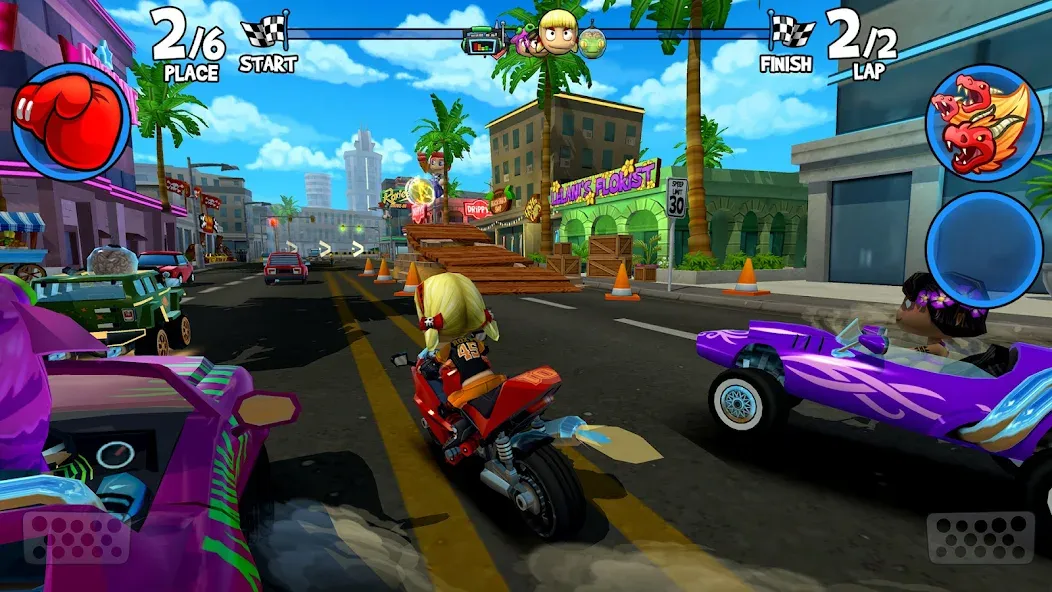 Скачать Beach Buggy Racing 2 [MOD: безлимитные деньги и все машины] на телефон — скриншот 2
