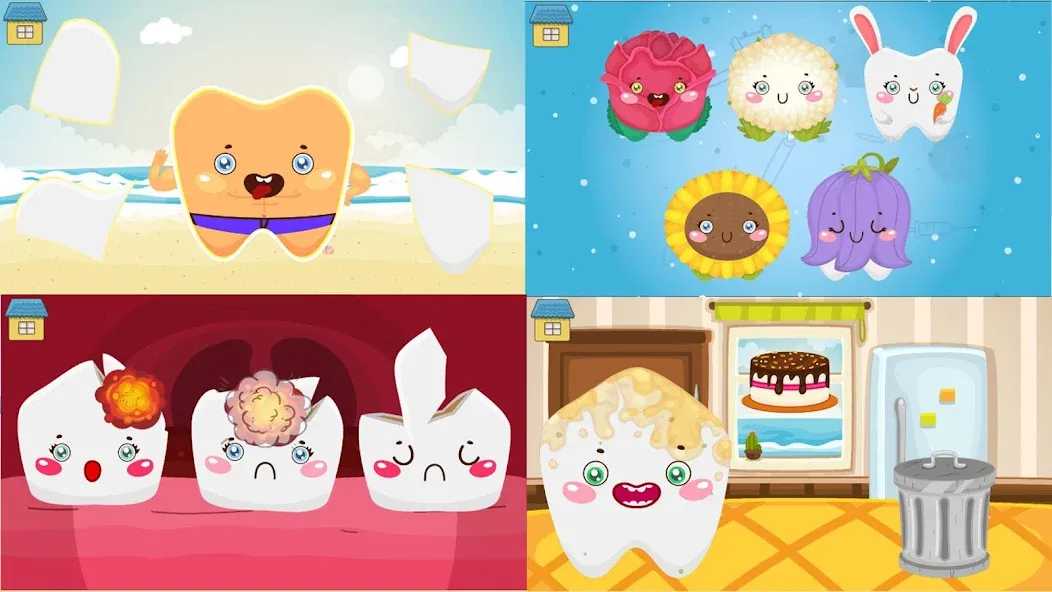 Funny Teeth kids dentist care! [MOD: безлимитные деньги и все инструменты] — Скачать бесплатно (APK) — скриншот 1