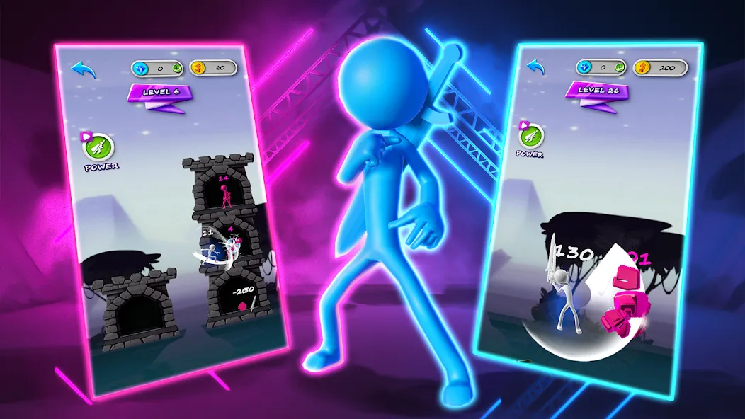 Stickman Tower Defense [MOD: безлимитные деньги и усиленная защита] на Андроид — скриншот 1