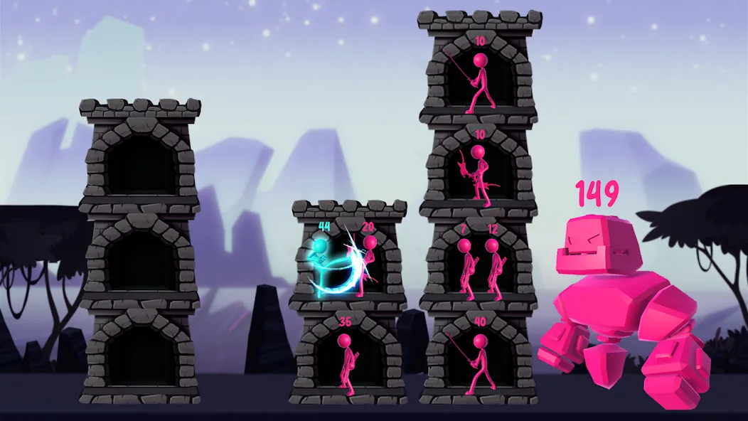 Stickman Tower Defense [MOD: безлимитные деньги и усиленная защита] на Андроид — скриншот 2