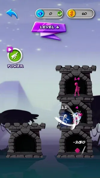 Stickman Tower Defense [MOD: безлимитные деньги и усиленная защита] на Андроид — скриншот 4