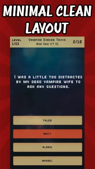 Vampire Diaries Quiz Trivia [MOD: открыты все вопросы и подсказки] — Скачать бесплатно (APK) — скриншот 2
