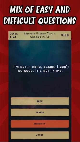 Vampire Diaries Quiz Trivia [MOD: открыты все вопросы и подсказки] — Скачать бесплатно (APK) — скриншот 4