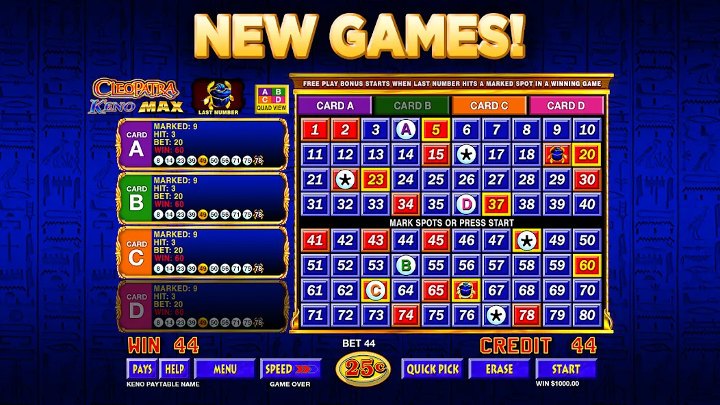 Взломанная Keno Star - Multi Card Games [MOD: безлимитные монеты и все карты] на Андроид — скриншот 2