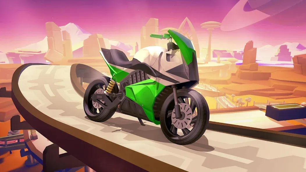 Взломанная Gravity Rider Zero [MOD: безлимитные деньги и топливо] на Андроид — скриншот 1