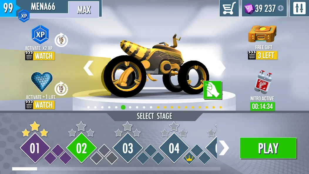 Взломанная Gravity Rider Zero [MOD: безлимитные деньги и топливо] на Андроид — скриншот 5