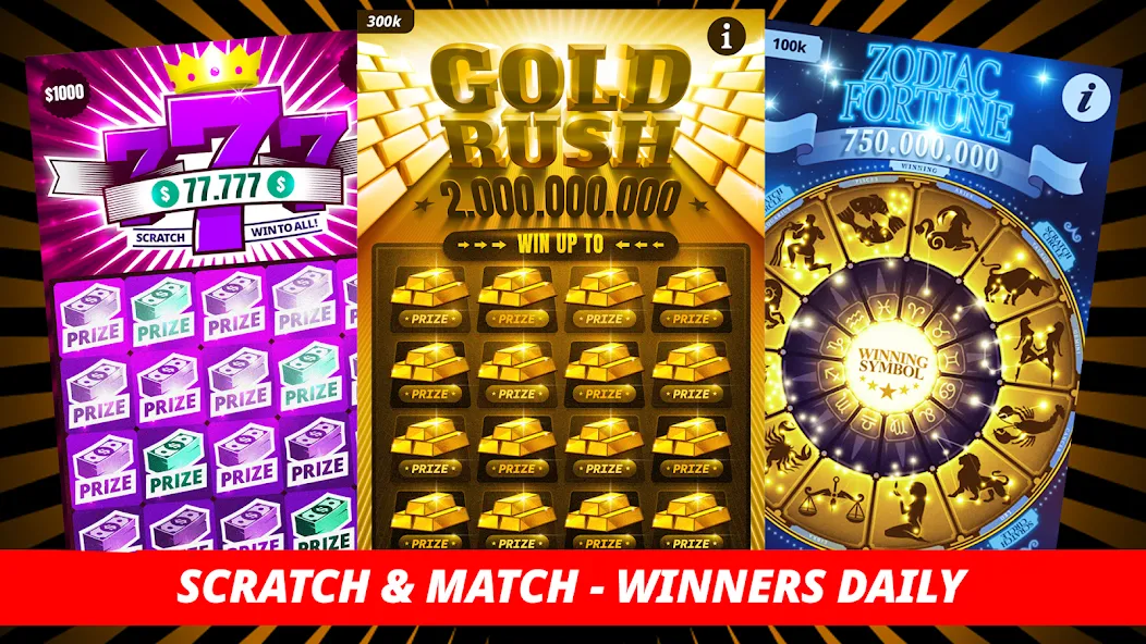 Взломанная Lottery Scratchers - Winners [MOD: безлимитные билеты и крупные выигрыши] на Андроид — скриншот 1