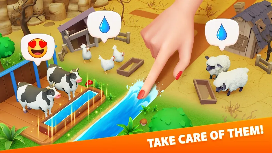 Взломанная Klondike Adventures: Farm Game [MOD: безлимитные монеты и энергия] на Андроид — скриншот 1