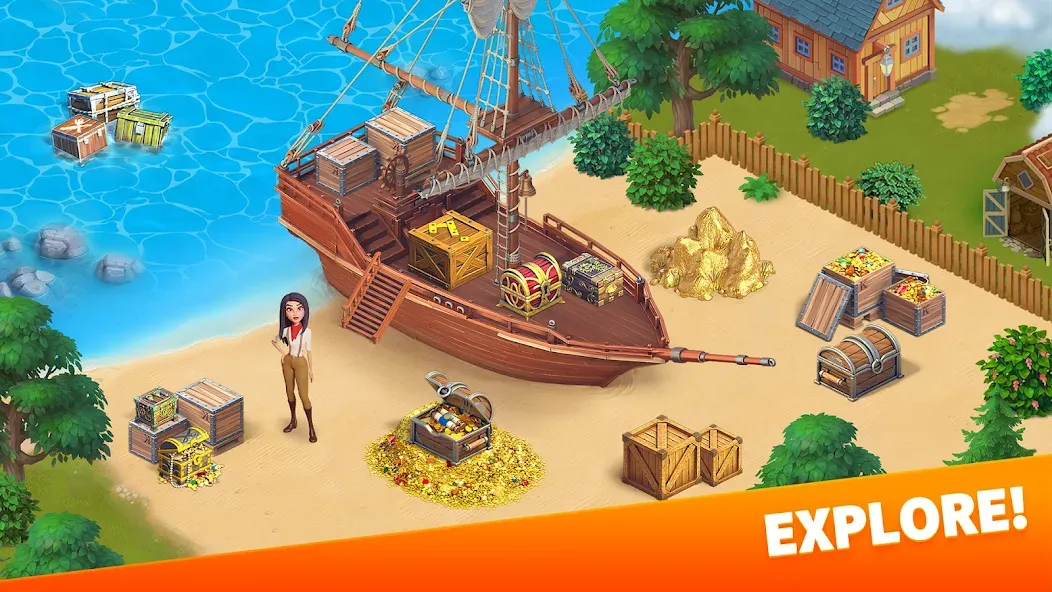 Взломанная Klondike Adventures: Farm Game [MOD: безлимитные монеты и энергия] на Андроид — скриншот 5