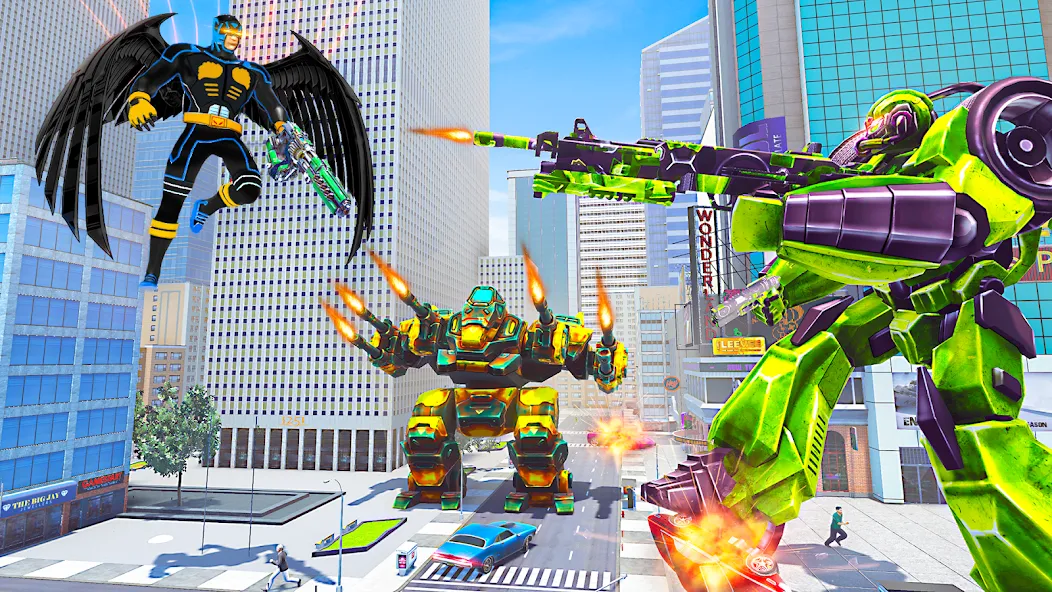 Flying Bat Robot Car Transform [MOD: безлимитные деньги и все машины открыты] на Андроид — скриншот 5