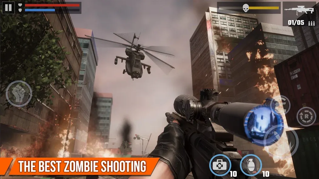 Скачать взлом Dead Target: Zombie Games 3D [MOD: безлимитные патроны и здоровье] — скриншот 4