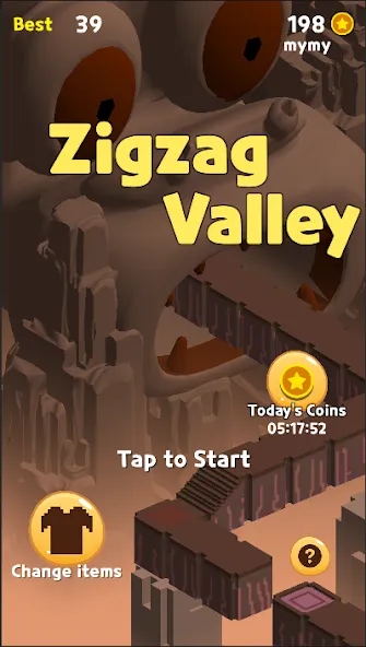 Скачать взлом Zigzag Valley,Endless game [MOD: безлимитные монеты и жизни] — скриншот 1