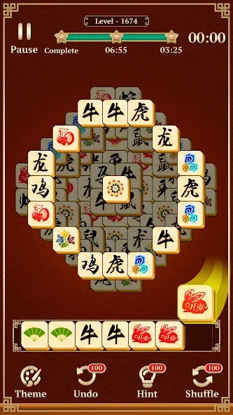 Mahjong Solitaire: 3 Tiles [MOD: безлимитные подсказки и отмены ходов] на Андроид — скриншот 4