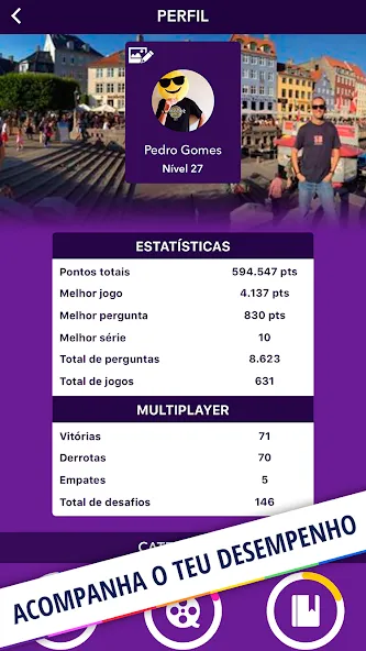 Quizit - Trivia Português [MOD: безлимитные подсказки и жизни] последняя версия — скриншот 5