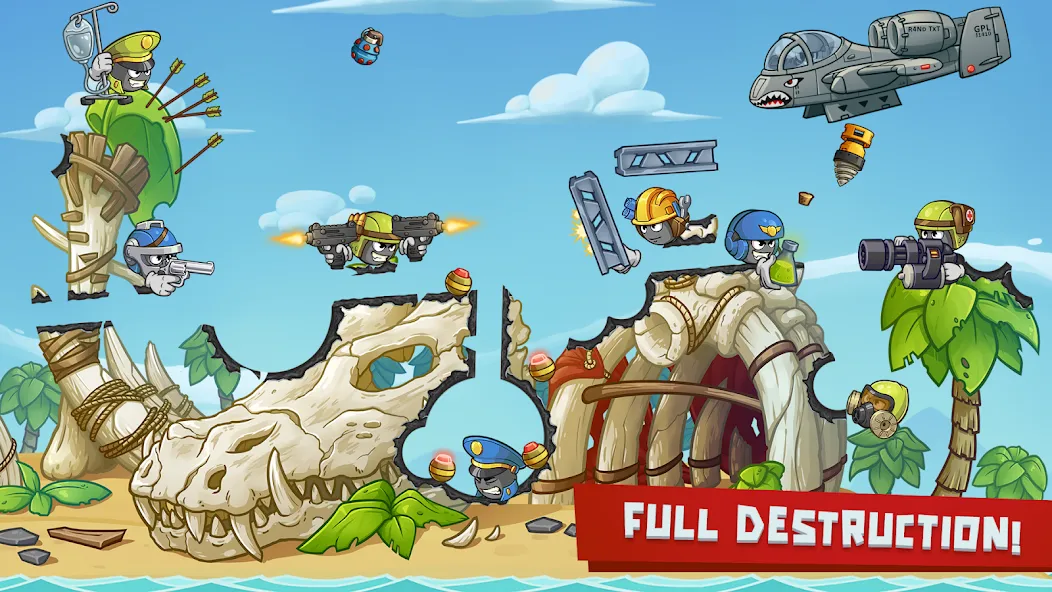 Warlings 2: Total Armageddon [MOD: безлимитные ресурсы и мощное оружие] (Бесплатно / APK) — скриншот 1
