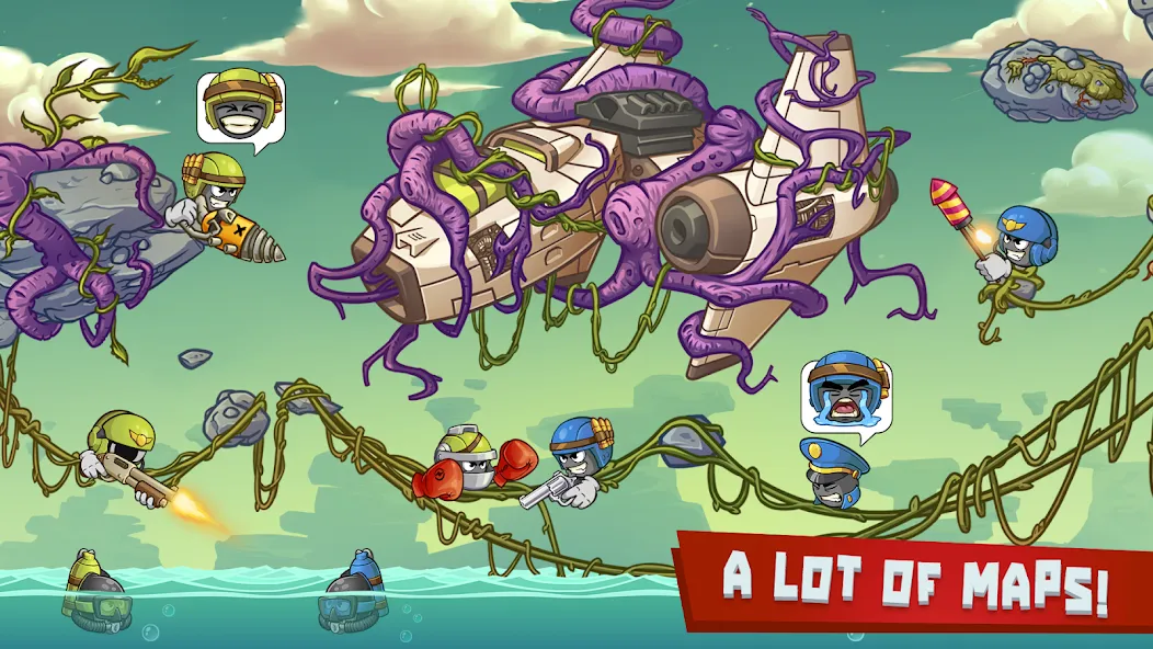 Warlings 2: Total Armageddon [MOD: безлимитные ресурсы и мощное оружие] (Бесплатно / APK) — скриншот 2