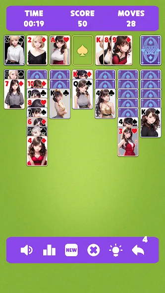 Скачать взлом Sexy solitaire girls: ani card [MOD: открыты все карты и девушки] — скриншот 5