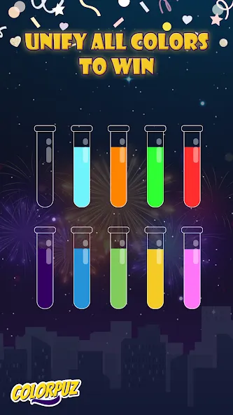 Скачать взлом Colorpuz - Water Sort Puzzle [MOD: без рекламы и все уровни открыты] — скриншот 3