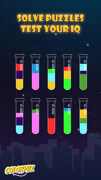 Скачать взлом Colorpuz - Water Sort Puzzle [MOD: без рекламы и все уровни открыты] — скриншот 4