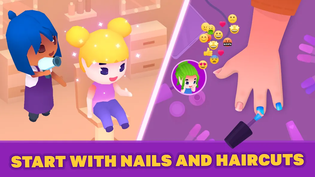 Скачать Idle Beauty Salon Tycoon [MOD: безлимитные деньги и алмазы] — скриншот 3