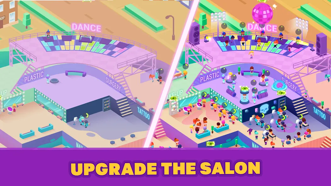 Скачать Idle Beauty Salon Tycoon [MOD: безлимитные деньги и алмазы] — скриншот 4
