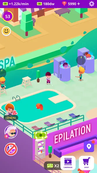 Скачать Idle Beauty Salon Tycoon [MOD: безлимитные деньги и алмазы] — скриншот 5