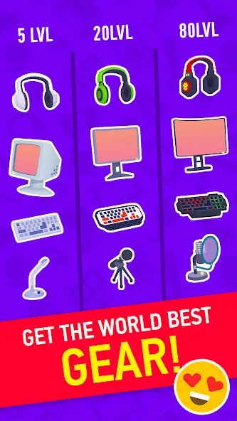 Idle Streamer - Tuber game [MOD: безлимитные деньги и бонусы] — Скачать бесплатно (APK) — скриншот 3