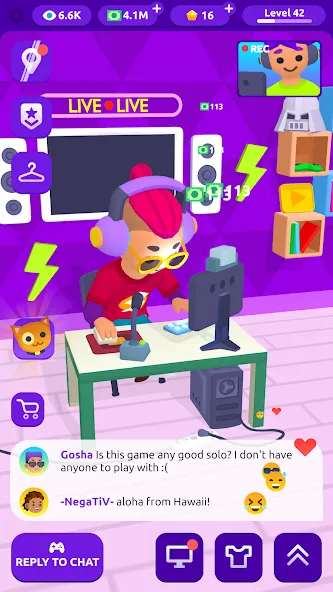 Idle Streamer - Tuber game [MOD: безлимитные деньги и бонусы] — Скачать бесплатно (APK) — скриншот 5